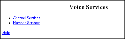 Voice services screen