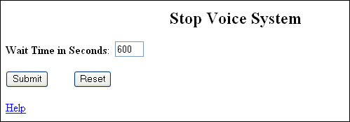 Stop voice system screen