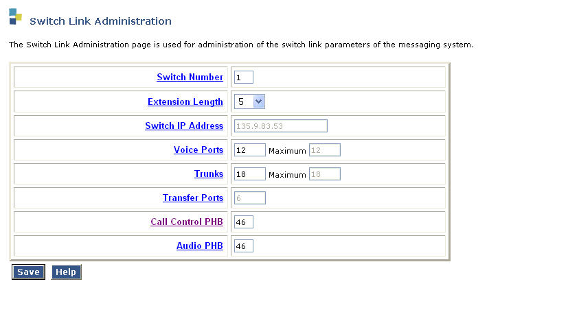 Administering the Switch Link