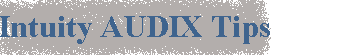 Intuity AUDIX Tips