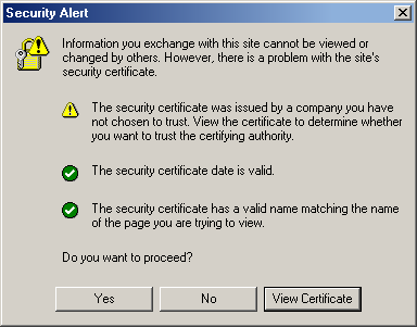 Security Alert - IE