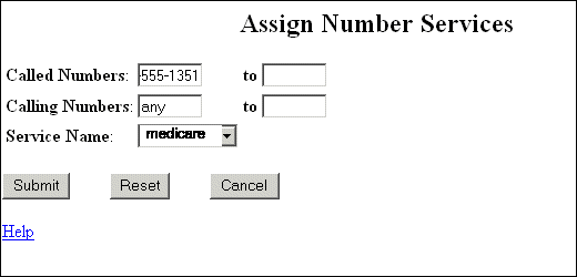 Assign number services with entries