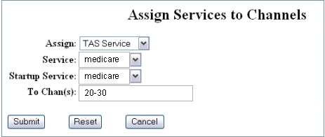 Channel Services screen 2