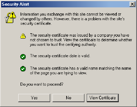 Security Alert - IE