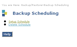 R2.0: backup scheduling main screen