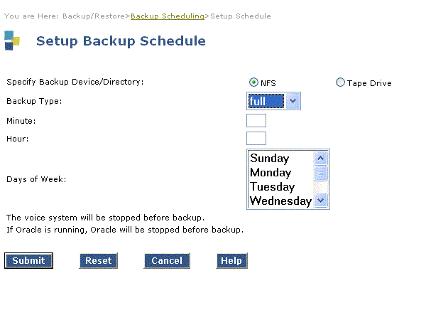 R2.0: Setup backup schedule full