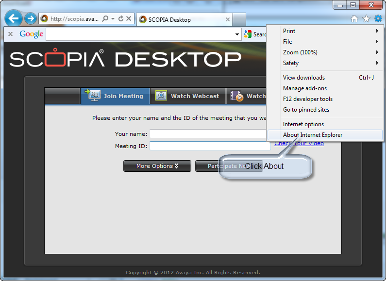 avaya scopia desktop client windows 7